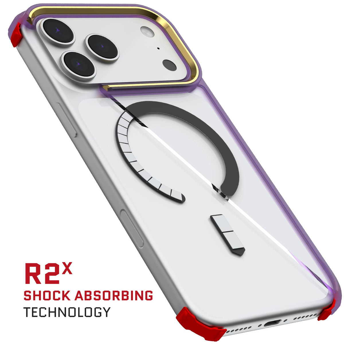 iPhone 17 Pro Max Case Purple Clear MagSafe Protective Phone Cover Shockproof Magnetic