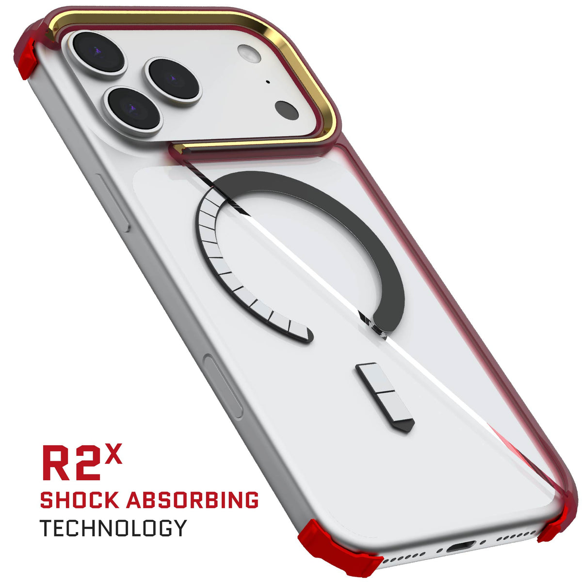 iPhone 17 Pro Max Case Red Clear MagSafe Protective Phone Cover Shockproof Magnetic