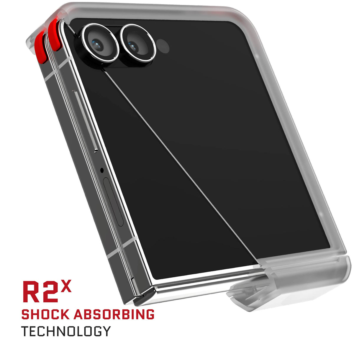 Samsung Flip 7 Clear Protective Phone Case Magnetic MagSafe Kickstand