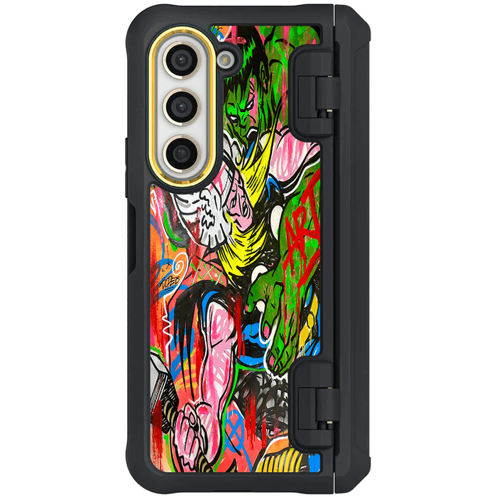 Samsung Galaxy Z Fold 5 Thor vs Hulk - Spraypaint Art Case Phone Cover