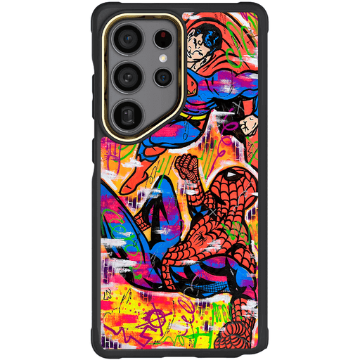 Samsung Galaxy S25 Ultra Spiderman vs Superman Spraypaint Case 