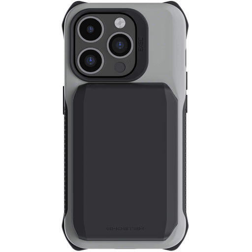 iPhone 15 Pro Wallet Case Gray Magnetic Card Holder