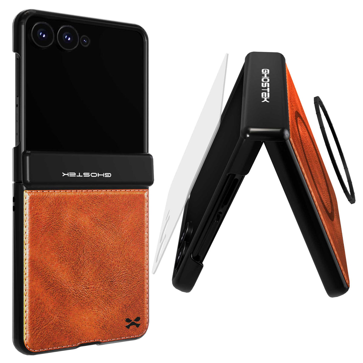 Samsung Galaxy Z Flip 8 Leather Case Brown MagSafe