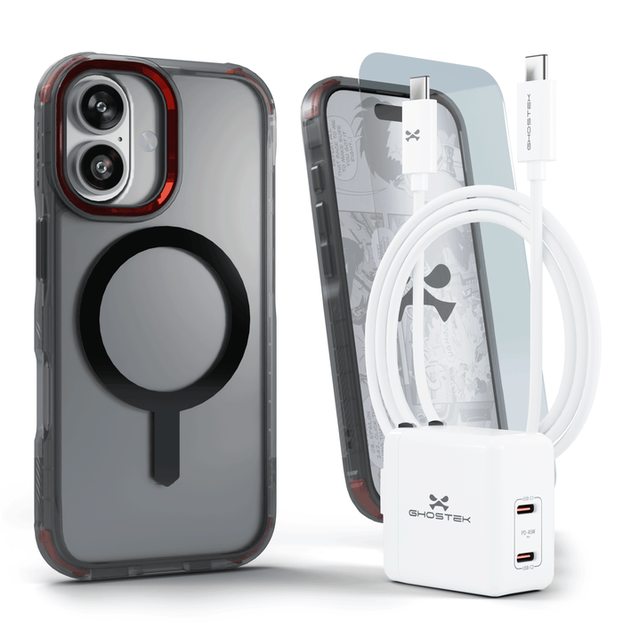 iPhone 17 Case Charger Cable Screen Protector Bundle Smoke