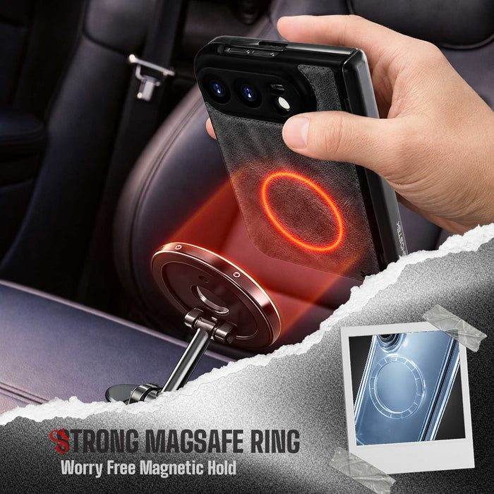 Apple iPhone Duo Black Leather Case with Screen Protector and MagSafe Magnetic