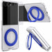 Samsung Galaxy Z Flip 8 Case Clear Blue MagSafe Kickstand Magnetic Phone Cover