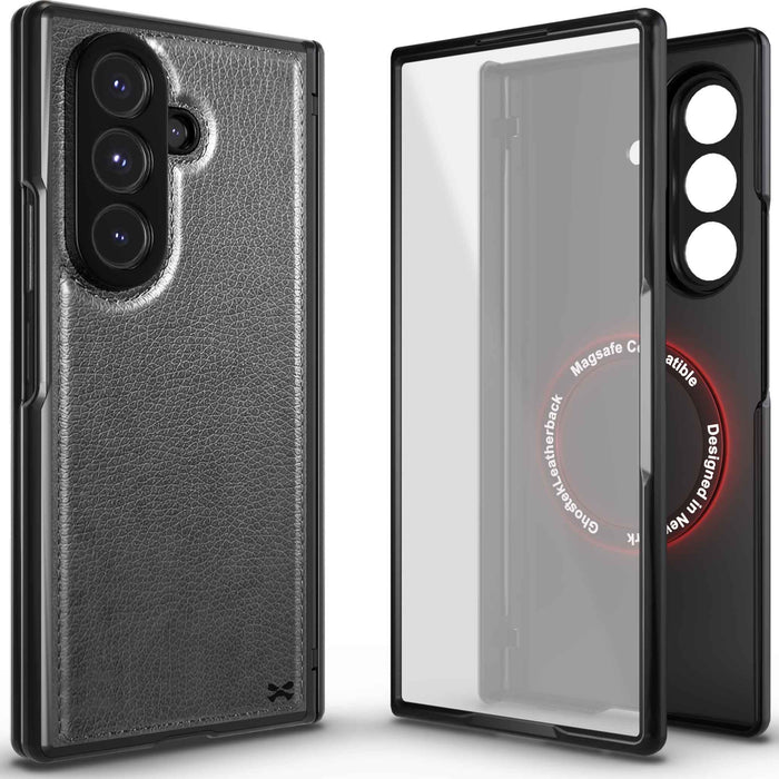 Samsung Galaxy Z Fold 7 Leather Case Gray with MagSafe