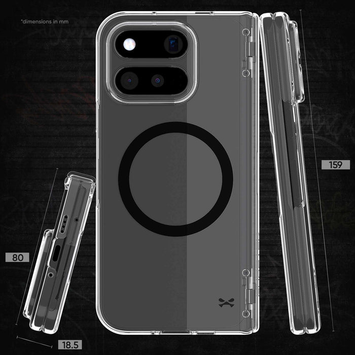 Pixel 11 Pro Fold Case Clear MagSafe Hinge Cover Black