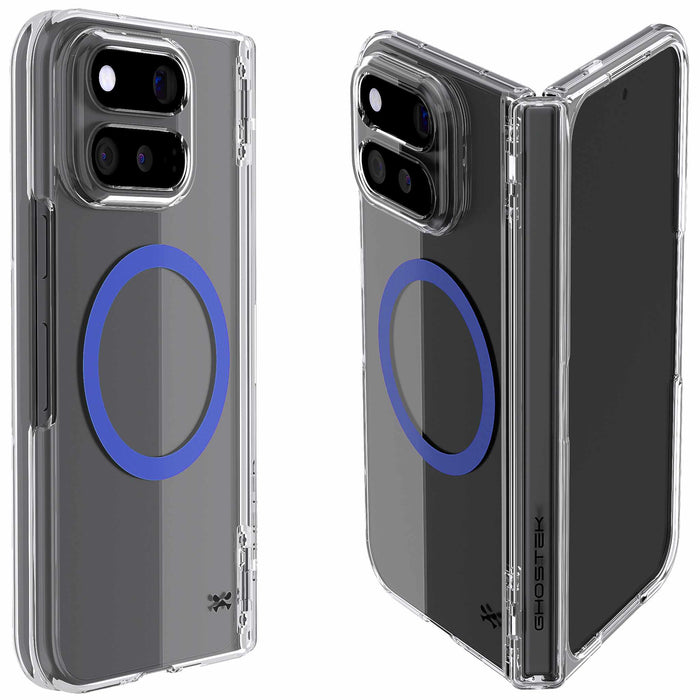 Pixel 11 Pro Fold Case Clear MagSafe Hinge Cover Blue