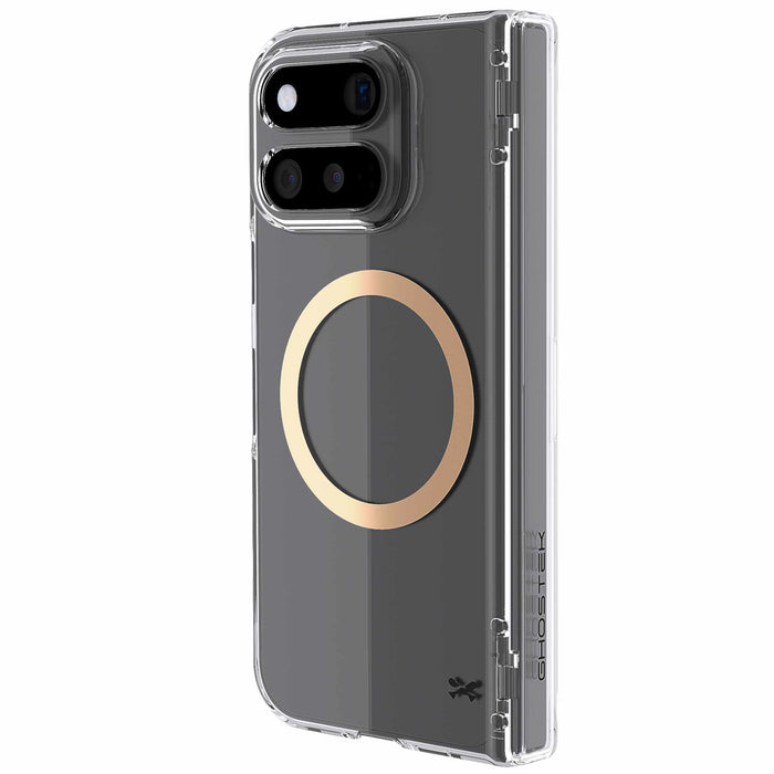 Pixel 11 Pro Fold Case Clear MagSafe Hinge Cover Gold