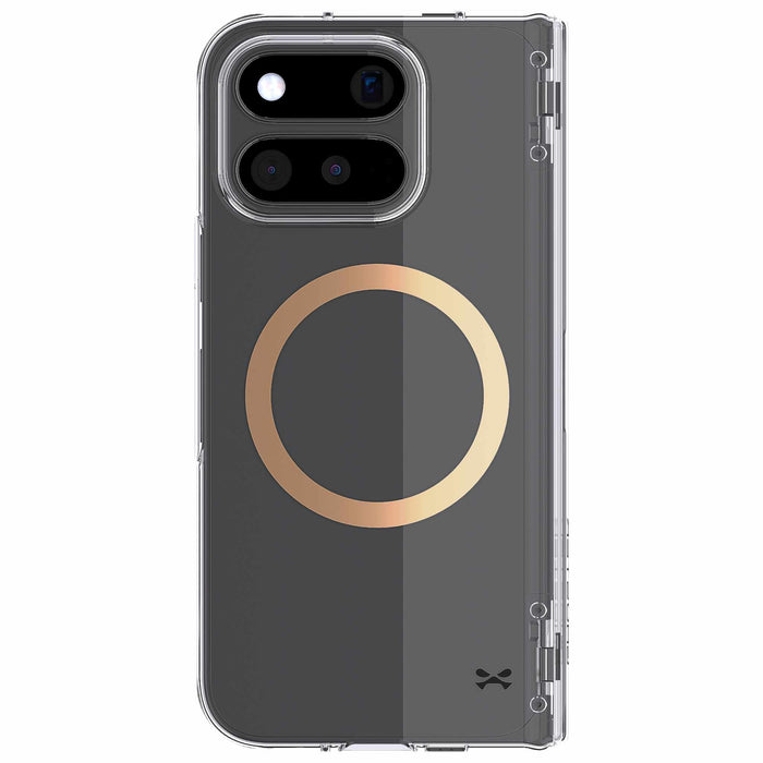 Pixel 11 Pro Fold Case Clear MagSafe Hinge Cover Gold