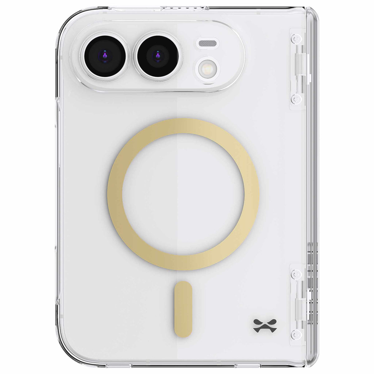 iPhone Duo Clear Case Gold MagSafe Screen Protector Hinge Cover