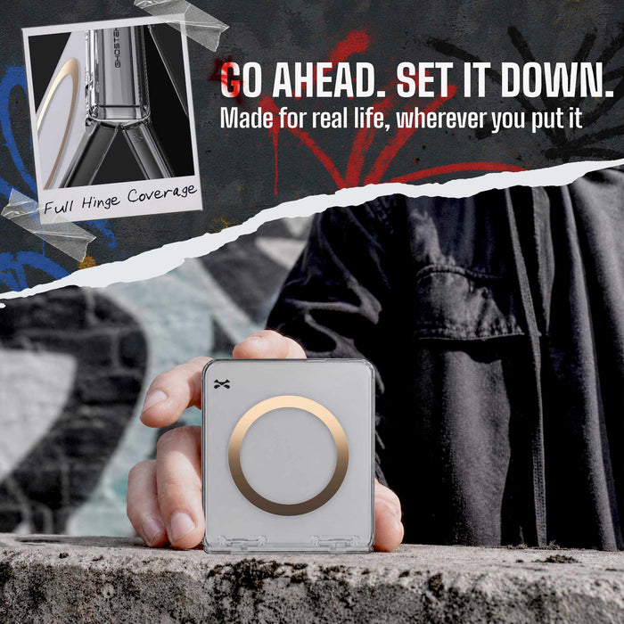 Samsung Flip 8 Case Clear Gold MagSafe Hinge Cover