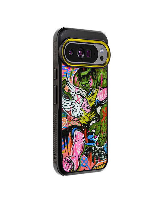 Pixel 10 Pro XL Thor vs Hulk - Spraypaint Art Case Phone Cover