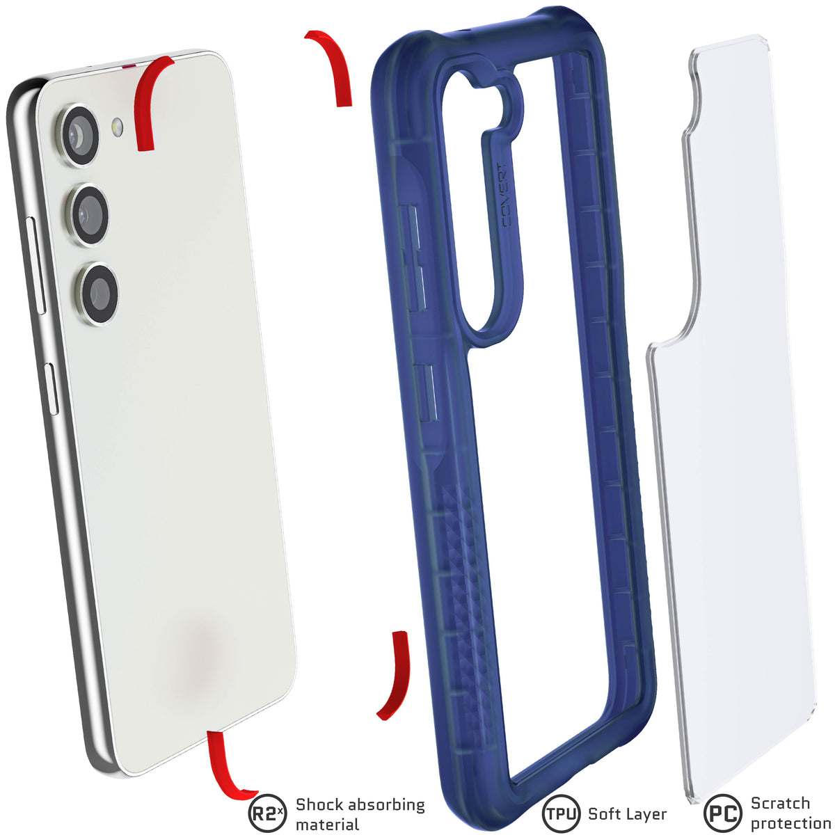 Samsung Galaxy S23 Blue Case Clear