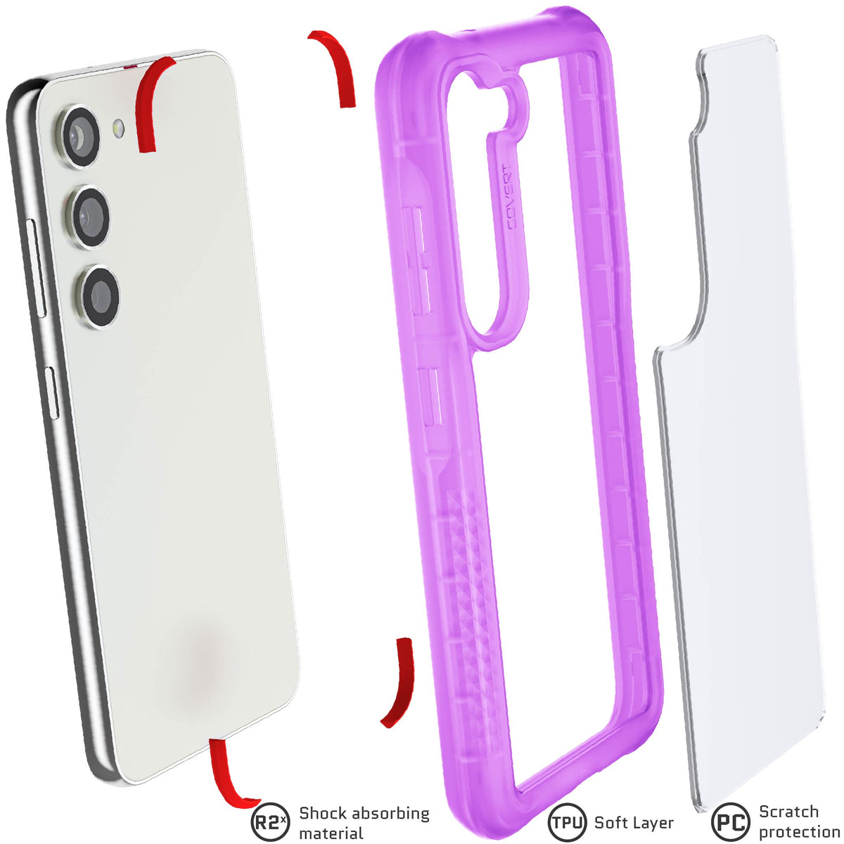 Samsung Galaxy S23 Purple Case Clear
