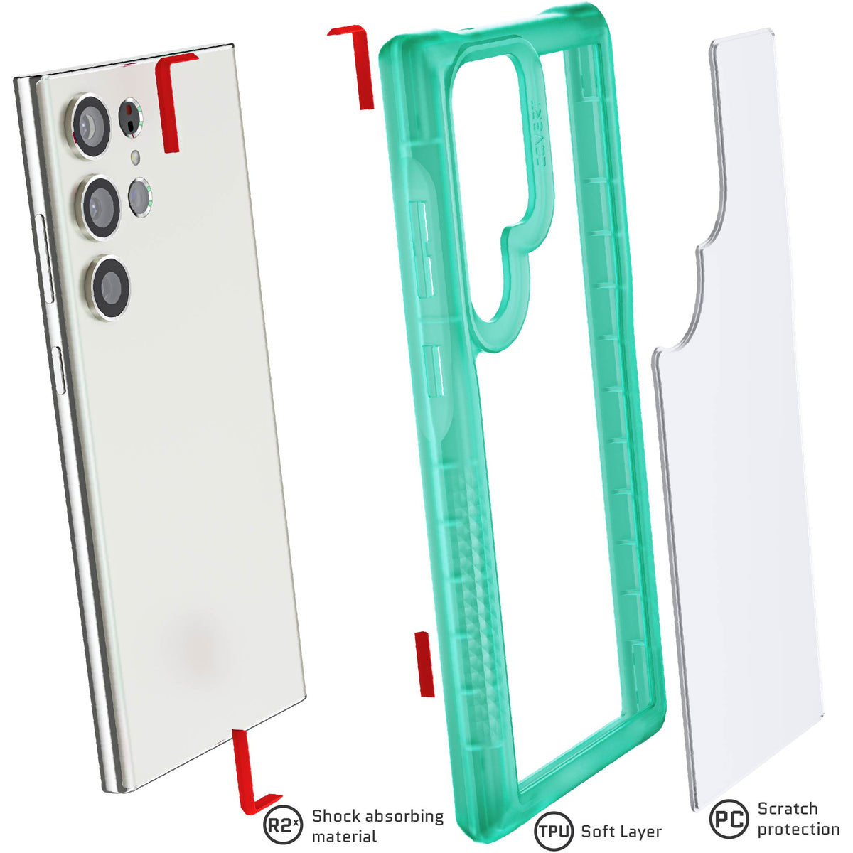 Samsung Galaxy S23 Ultra Teal Case Clear
